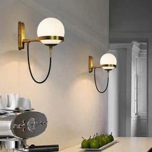 2X Room Indoor Wall Lamp Glass Wall Light Kitchen Wall Lighting Shop Wall Sconce - Picture 1 of 7