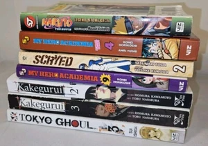 LOTE DE RÚSTICA INGLESA MANGA NARUTO TOKYO GHOUL SCRYED Kakegurui MI HÉROE ACADEMIA - Imagen 1 de 10