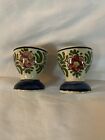 Delft Floral Egg Cups Holders Lot of (2)