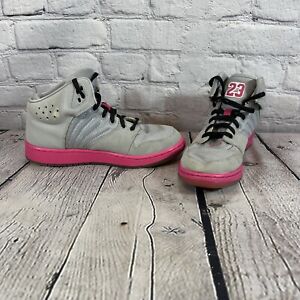 Nike Jordan 23 High Top Sneakers Shoes Youth Size 5.5Y Grey/Pink 828245-061