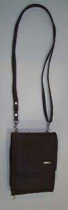 TRAVELON BROWN CROSSBODY TRAVEL PURSE WITH LOTS OF COMPARTMENTS~5" X 7"