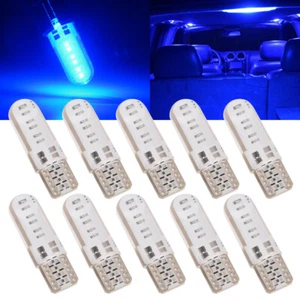 10Pcs 194 168 Blue LED Bulb T10 501 Side Light Bulbs Car W5W License Plate Lamp - Picture 1 of 8