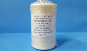 500 yardas - Cinta de cordones, A-A-52080-B-3, filamento occidental, natural, 50NOF17W - Imagen 1 de 4