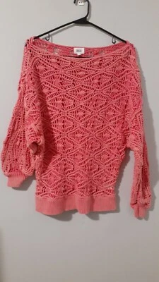  Suéter grande BKE con hebilla fuera del hombro tejido abierto ganchillo lavado desgastado Foto 1 de 4