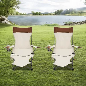 Reclining Camping Chair, Portable Lounge Chair, Adjustable Folding Outdoor Chair - Picture 1 of 17