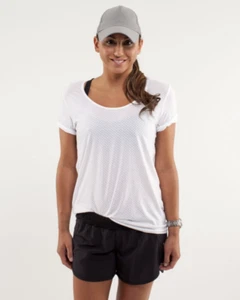Lululemon Drish Tee Mesh Burnout White Size 2 NWT - Picture 1 of 4