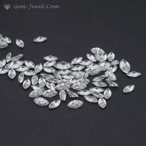 Fiery 5 X 2.5 MM 0.10 Carat Full White Marquise Cut Loose Moissanite 4 Ring - Picture 1 of 9