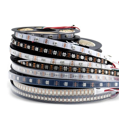 ISSCX 1-2M LED Strip 5050 RGB IC Individual Addressable 30/60/96/144/LED DC5V WS2812B