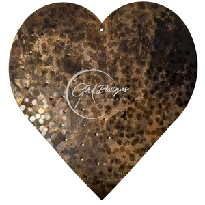GM Designs Hanging/Mountable Heart Beats Raw Cymbal - Musical Art with Heart! - Picture 1 of 3