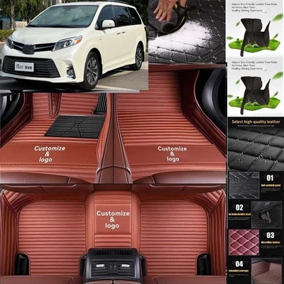 For Toyota Sienna Car Floor Mats Waterproof Auto Custom Liner Carpets PU Leather Foto 1 de 4