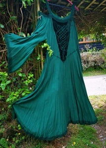 Medival Style Full Length Green Dress By Angel Curcle With Back Lacing - Picture 1 of 12