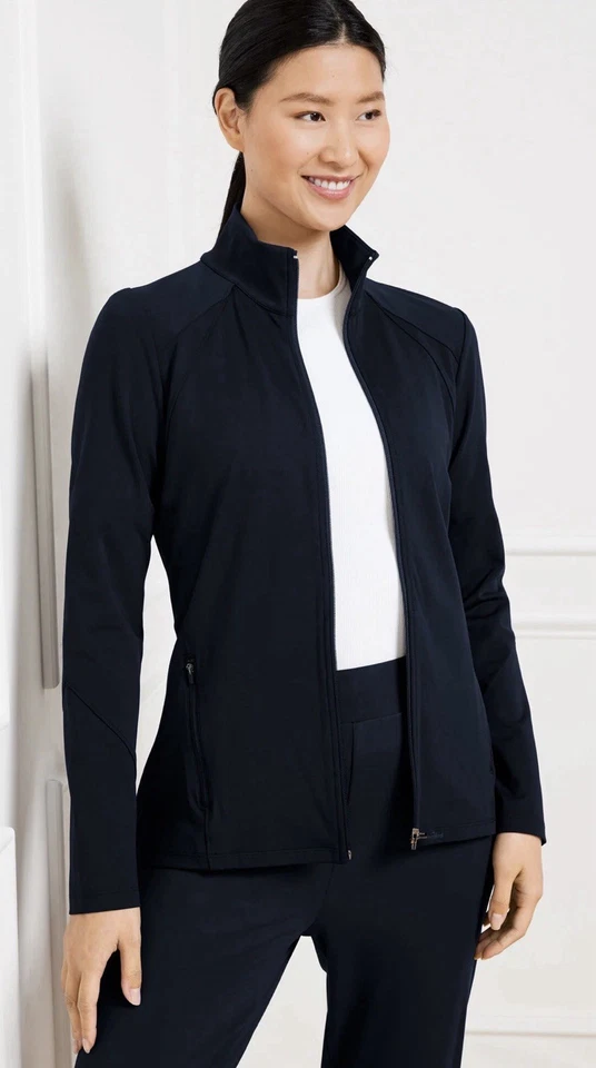 Chaqueta deportiva nueva con etiquetas T By Talbots para mujer talla M azul mezcla de nailon cuello falso Foto 1 de 4