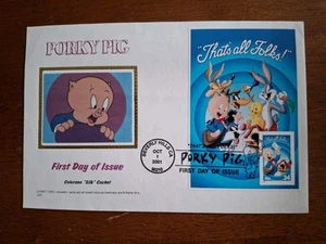3534 Colorano Silk cachet Porky Pig FDC 2001 - Picture 1 of 1