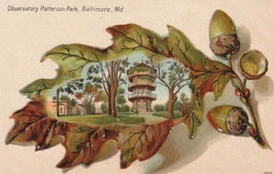Baltimore MD Oak Leaf Design Observatory Patterson Park pub en relieve. Rinn - Imagen 1 de 2