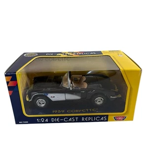 Motormax 1:24 Die-Cast 1959 Chevrolet Corvette Convertible Black Classic Car NIB - Picture 1 of 8