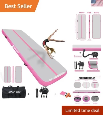 Tapete de ginástica inflável portátil 4" de espessura - Ideal para ioga, cheerleading e muito mais - Imagem 1 de 4