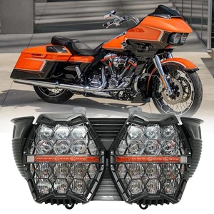 E24-Certified LED Headlamp Amber Turn Lamp DRL For Harley Road Glide 2015-2023 - Picture 1 of 15