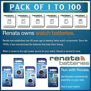 1-10 Pack RENATA WATCH BATTERIES 321 364 371 377 386 CR 2032 2025 2430 BATTERY🪙 - Picture 1 of 5