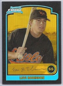 2003 Bowman Chrome GOLD REFRACTOR #299, Levi Robinson, Orioles. SN 083/170