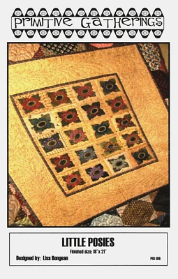 Little Posies ~ Finished Quilt Size 18" x 21" by Primitive Gatherings... - Image 1 of 2