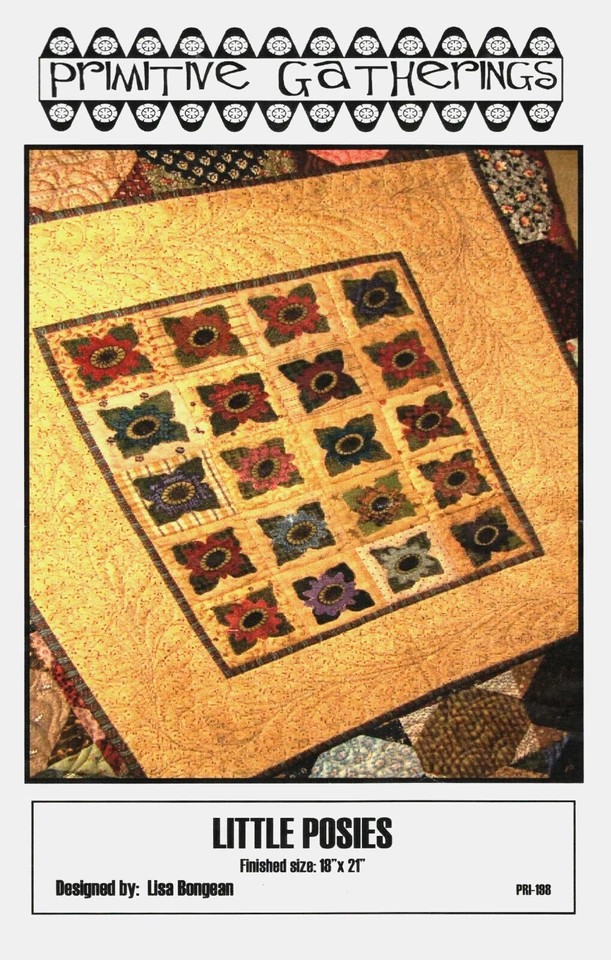 Little Posies ~ Finished Quilt Size 18" x 21" by Primitive Gatherings... - Image 1 of 2