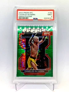 UFC 2022 "CHARLES OLIVEIRA" #189 Green Pulsar Prizm 06/25 PSA 9 Panini POP 1 - Picture 1 of 4