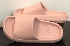 Unisex Open Toe Ultra Cushion Pink Slides Thick Bottom Sandals US Size M-6 - Picture 1 of 7