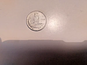 Moneta 5 Lire Delfino Repubblica Italiana 1953 Rara - Foto 1 di 2