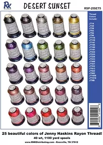 JENNY HASKINS Desert Sunset 40 WT Machine Embroidery Thread Set, 25 1000M SPOOLS - Picture 1 of 1