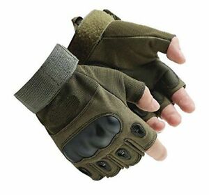 1/2 HALF FINGER LEATHER POLICE DUTY SWAT DRIVNG CYCLING FISHING SHOOTING GLOVES