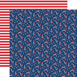 2 Hojas Papel Bella GOD BLESS AMERICA 12x12 Cartas - Diversión Petardos - Imagen 1 de 1