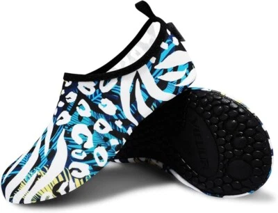 Unisex Water Sports Swim Shoes Women's 9-10 Men's 7.5-8.5 Blue Jungle Print - Image 1 of 4