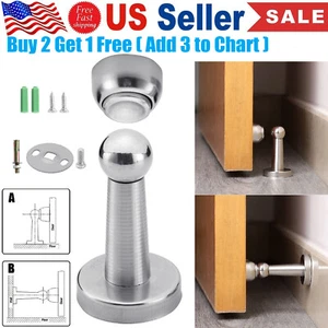 Magnetic Door Stop Holder Stay Home Safety Stopper Guard Office Fitting Screws - Picture 1 of 12