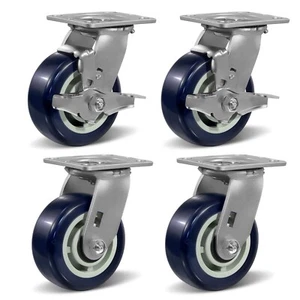 5 Inch Polyurethane on Polypropylene Heavy Duty Casters ,Capacity 800-3200LB - Picture 1 of 63