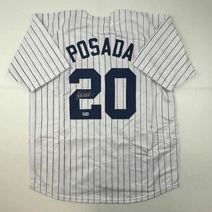 Autographed/Signed Jorge Posada New York Pinstripe Jersey Beckett BAS COA - Picture 1 of 4