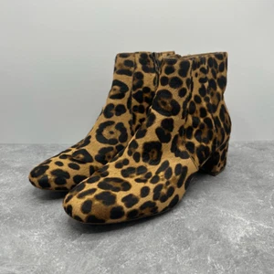 Madewell Womens The Jada Ankle Boot Leopard Calf Hair Size 9 Leather J8316 - Picture 1 of 15