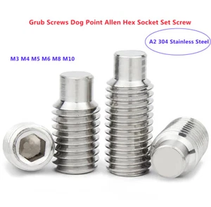 M3 bis M10 Gewindestifte mit Zapfen DIN 915 ISK Madenschrauben - Edelstahl A2 VA - Picture 1 of 7