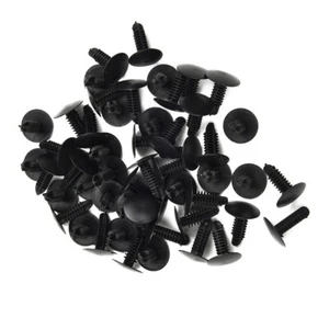 50 Pcs Black Plastic Rivets Retainer Clip 4mm x 5mm x 12mm for Car Bumper Fender - Picture 1 of 15