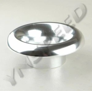 3" Silver Short Ram Cold Air Intake Turbo Horn Aluminum Velocity Stack Adapter - Picture 1 of 4