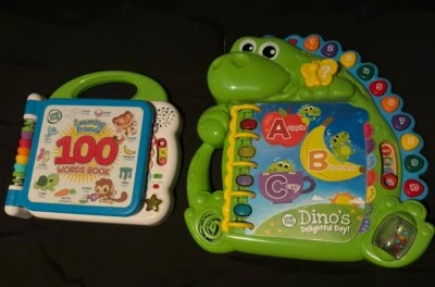 LeapFrog Dino's Delightful Day Alphabet Book And 100 Words Book — 第 1/4 张图片