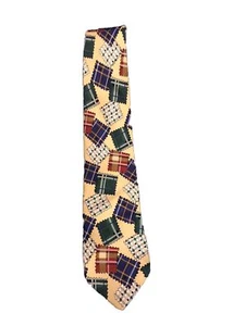 Lands End Direct Merchants Herren Krawatte Krawatte Gold, Blau, Rot, Grün Patches  - Bild 1 von 2