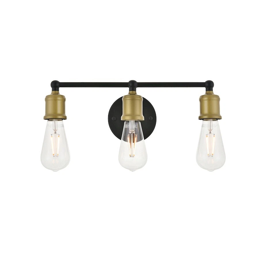 Living District LD4028W16BRB Serif Wall Sconce Brass and Black