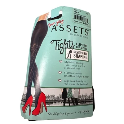 Medias moldeadoras Sara Blakely Love Your Assets abatibles diamantes para mujer negras talla 4 Foto 1 de 4