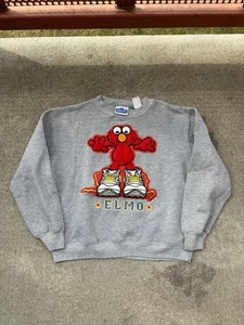 Sudadera De Colección Elmo Mediana Cuello Redondo Suéter Calle Sésamo Tenis Años 90 Y2K - Imagen 1 de 6