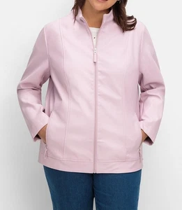 sheego Damen Jacke Stehkragen Lederimitat Langarm rosé Gr. 48 NEU - Bild 1 von 1