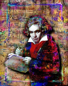 Ludwig Van Beethoven 16x20in Poster, Beethoven Tribute Pop Art Free Shipping US - Picture 1 of 9