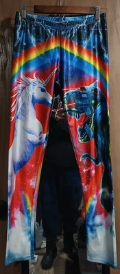 Leggings Unicornio Vs. Dinosaurio Robot, Arco Iris, Universo Foto 1 de 2