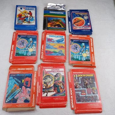 Intellivision Lot Game Boxes Instruction Manuals Overlays Inserts NO GAMES - Image 1 of 4