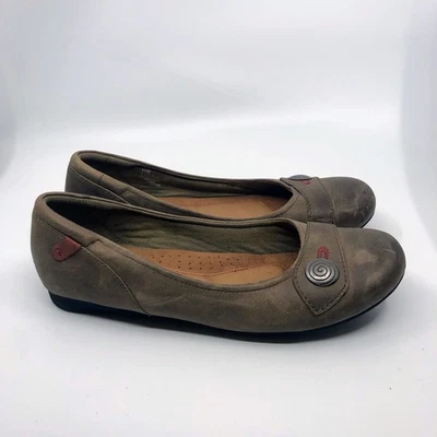 Rockport Cobb Hill Collection Cuero Sin Cordones Pisos Beige con Rojo Mujer 11 Ancho Foto 1 de 4