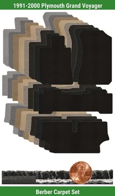Conjunto de tapete berbere personalizado para 91-00 Plymouth Grand Voyager (4 peças) #115G - Imagem 1 de 4